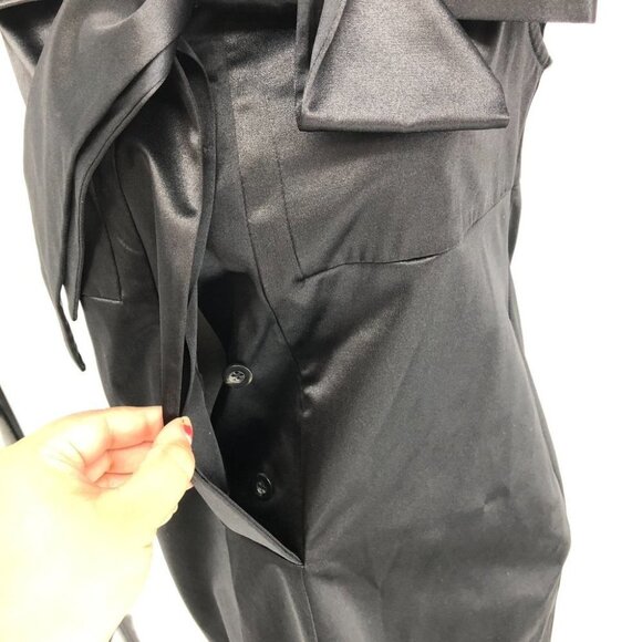 Diane Von Furstenberg Black Off The Shoulder Pia Midi  Dress w/ Bow tie size 6 - Picture 9 of 16